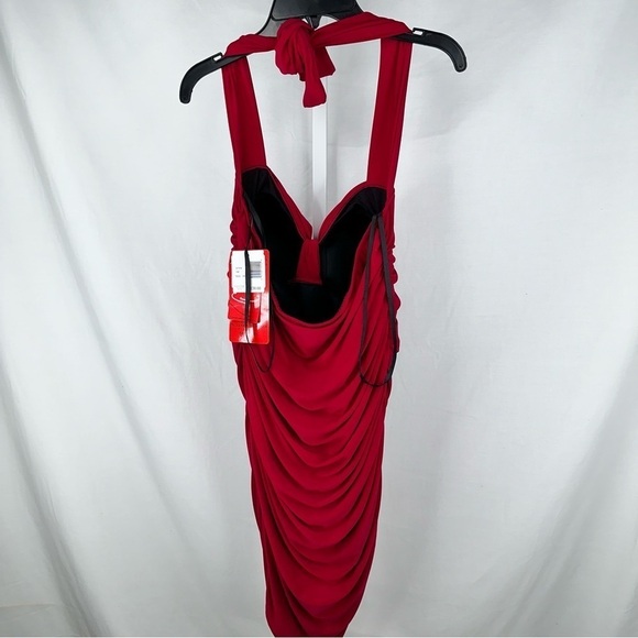 Magicsuit by Miraclesuit Vampire Red Ruffle Bow Tankini Swim Top Size 14 - Picture 3 of 7